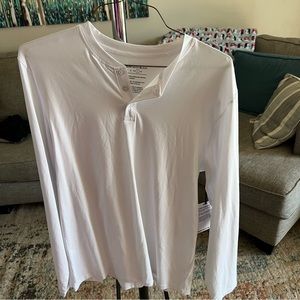 Paper denim and cloth long sleeve henley shirt